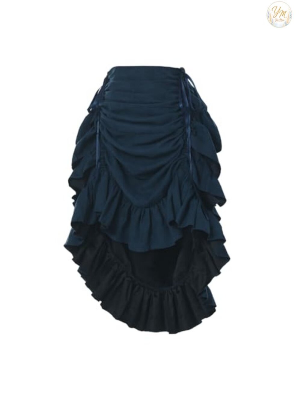 Victorian Steampunk Asymmetric High Low Skirt Suede Burlesque Costume